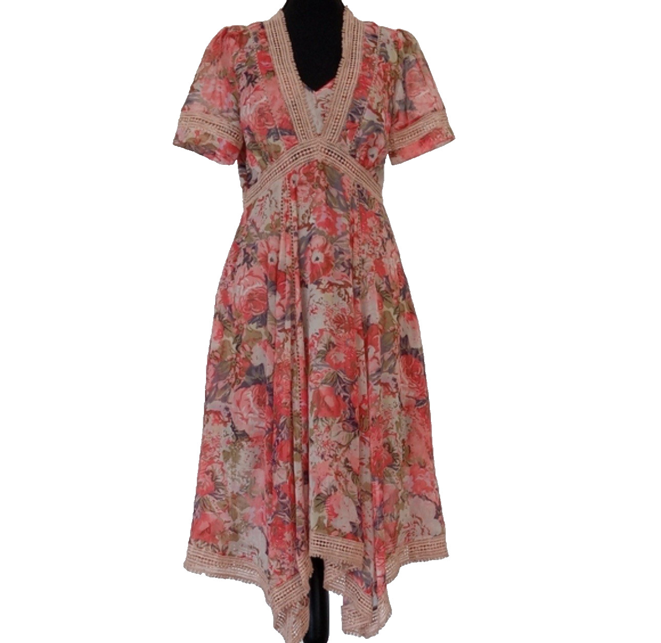 ANTHROPOLOGIE Rose Bouquet Dress By RANNA GILL size S FAB BOHO FAVE!