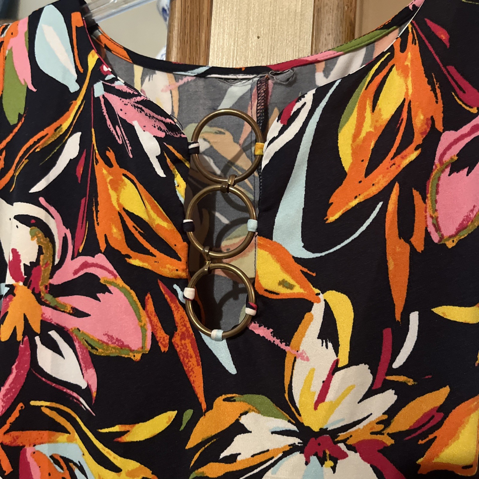 Pullover Floral Multi Color Sleeveless Slip On Silky Summer Dress Size XL