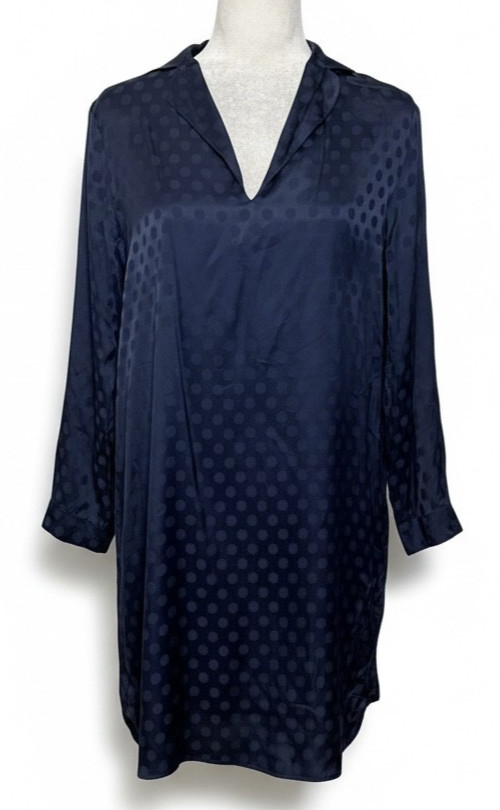 Haven Well Within Shift Dress Navy Polka Dot Jacquard Soft Viscose NWT Size S