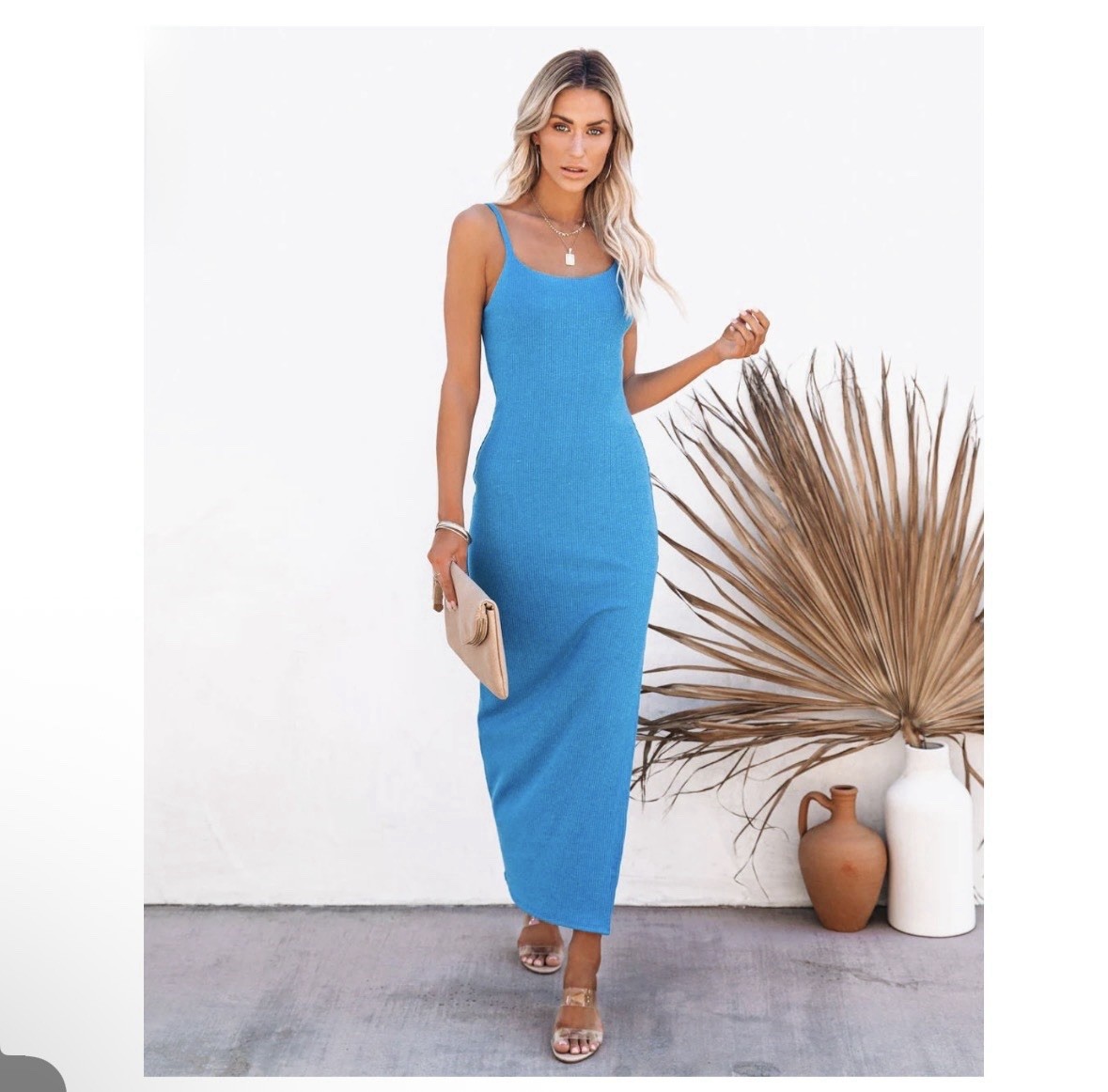 BEST SELLER! NEW! Turquoise Ribbed Knit Midi Dress