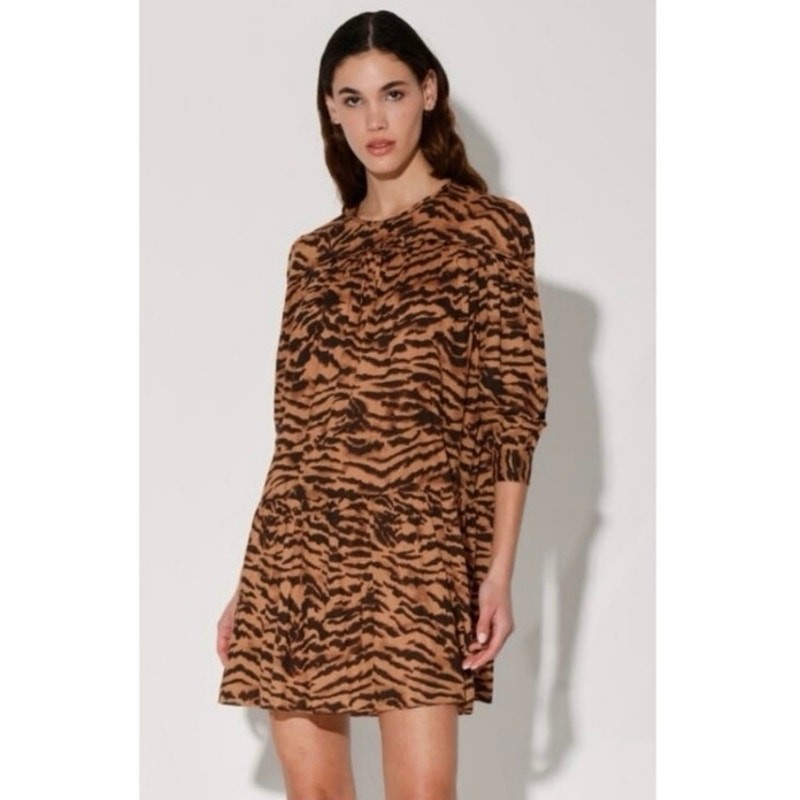 Walter Baker Animal Print Lilly Mini Trapeze Dress Size Medium