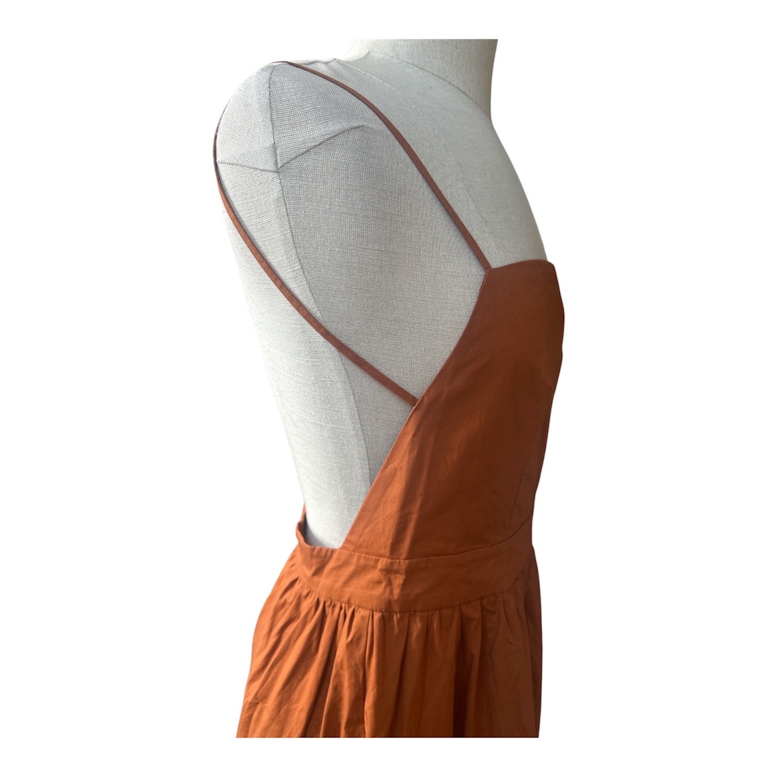 O.P.T. Dionne Cotton Tiered Boho Midi Dress in Rust Size Large NWT Resortwear