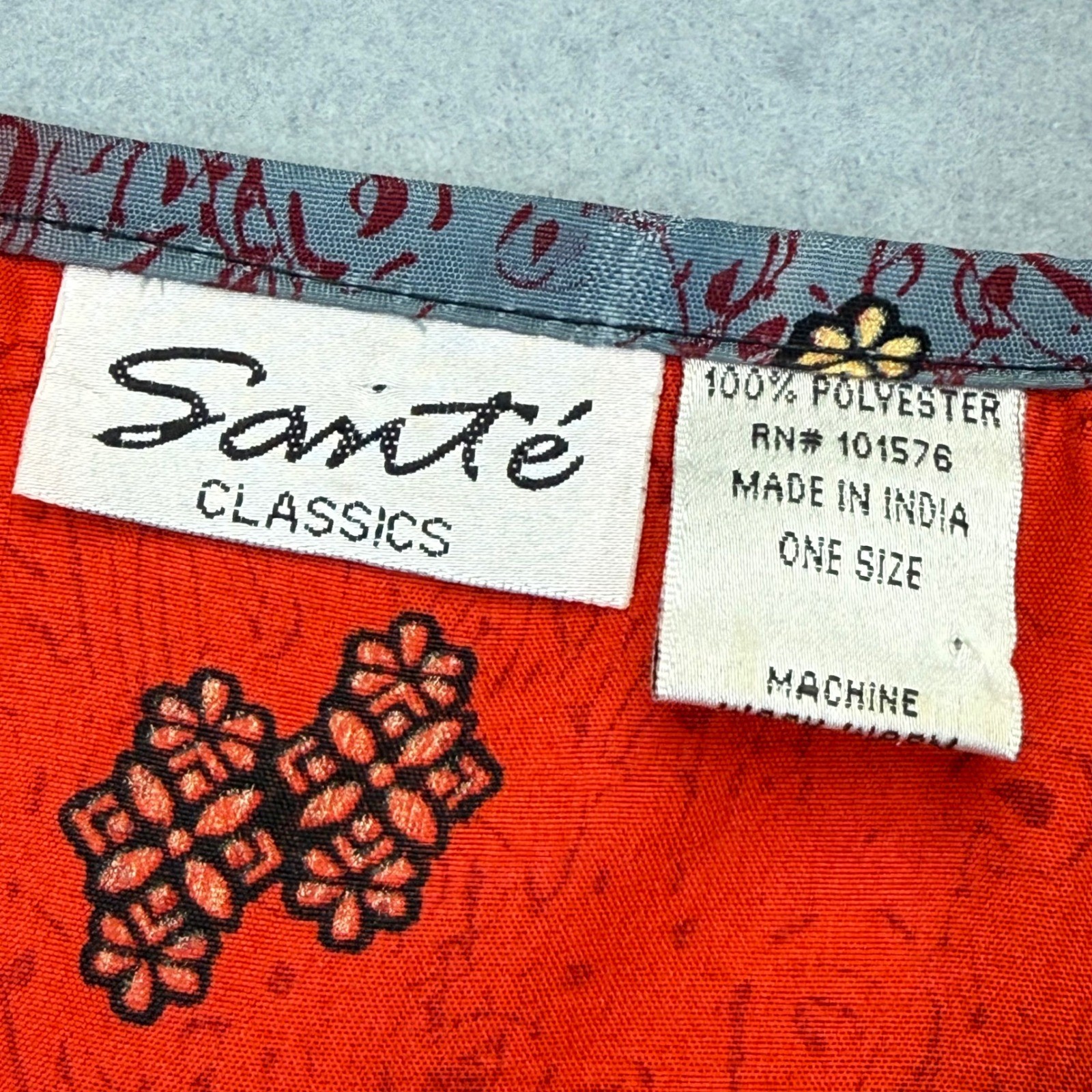 Sante Classics Red Paisley Kaftan Maxi Dress One Size Boho Resortwear India
