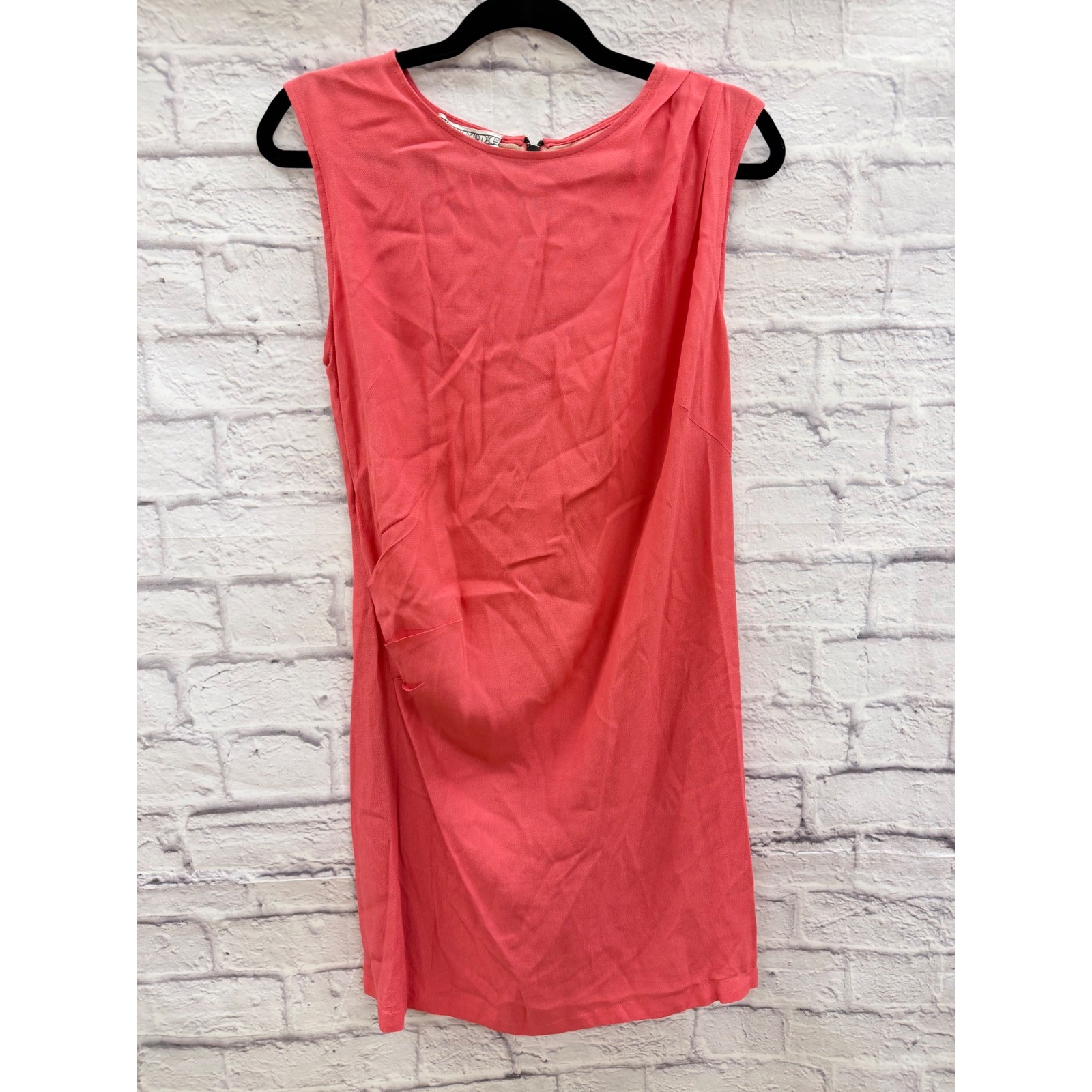 House of Dagmar Peachy Pink Side Ruched Sleeveless Sheath Dress Sz 36 US 4 S