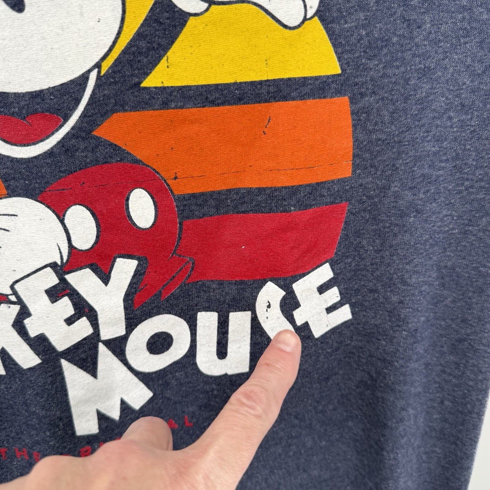 Disney Mickey Mouse The Original Medium Blue Cotton Poly Blend