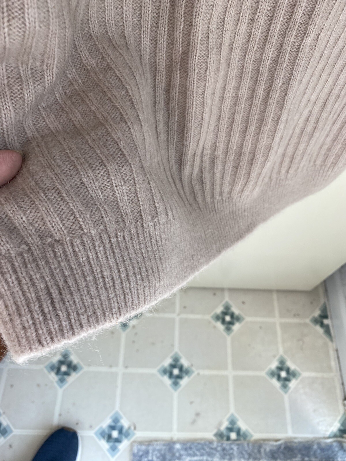 & Other Stories Turtleneck Wool Blend Ribbed Sweater Mini Dress Size S NEW Beige