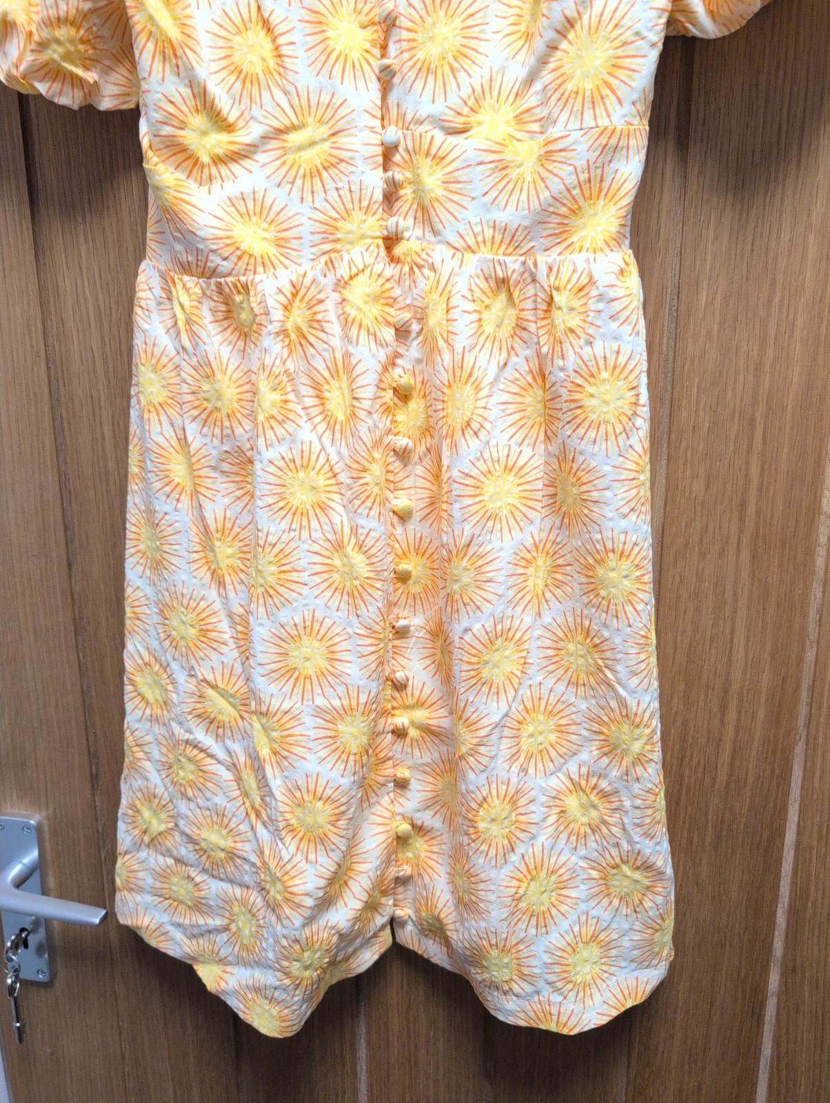 NWT Oliver Bonas Yellow Orange Pattern Button Sundress Size 6