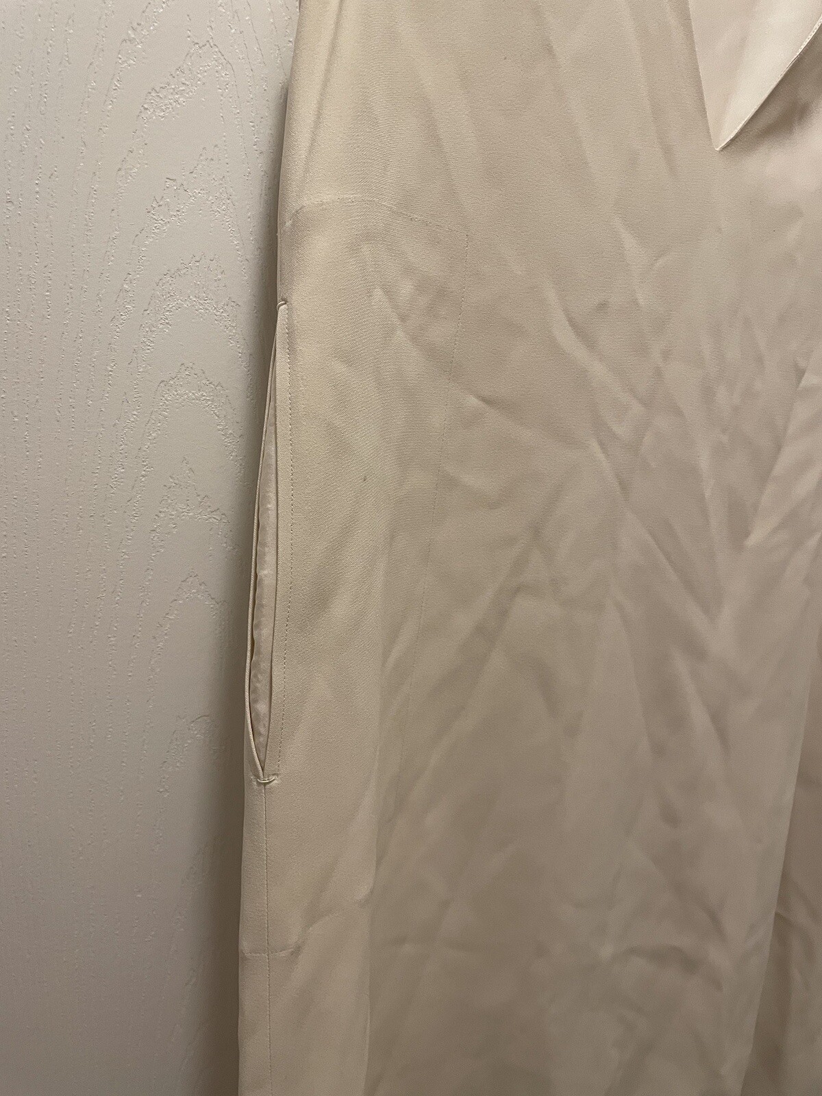 HELMUT LANG V-Neck Silk Shift Dress in White (Size S)