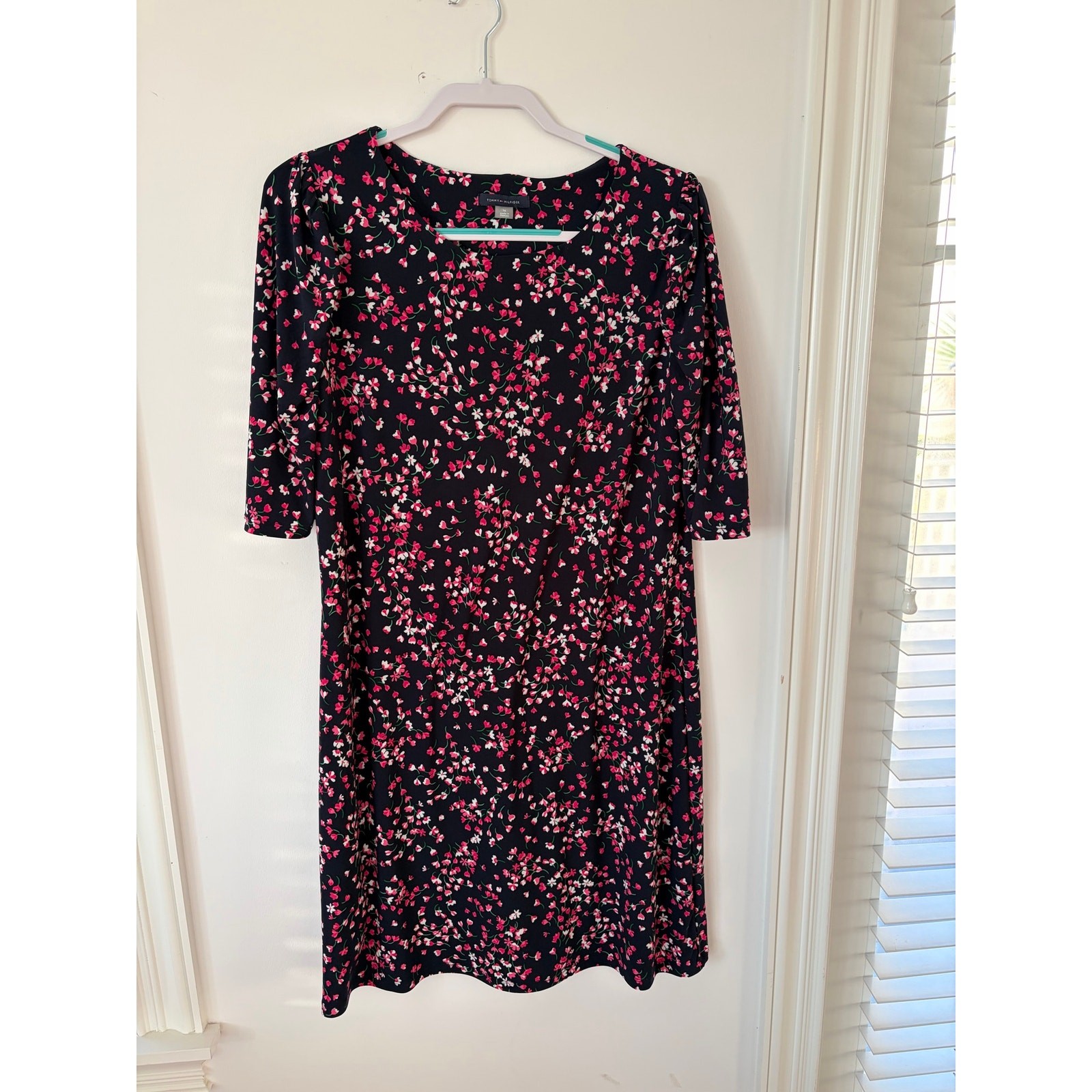 Tommy Hilfiger Floral Shift Dress | Size 16 | Navy & Pink 🌸