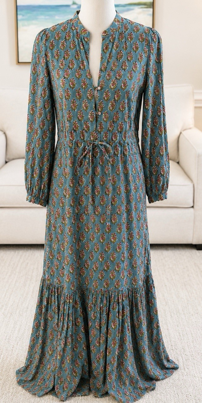 Emerson Fry India Collection Frances Maxi Dress in Tuesday Floral Sz S
