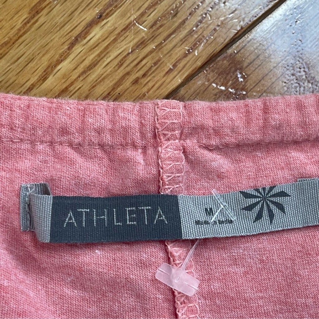 Athleta Bohemian Halter Peach Orange Pinkish Cotton blend Jersey Dress Sz Medium