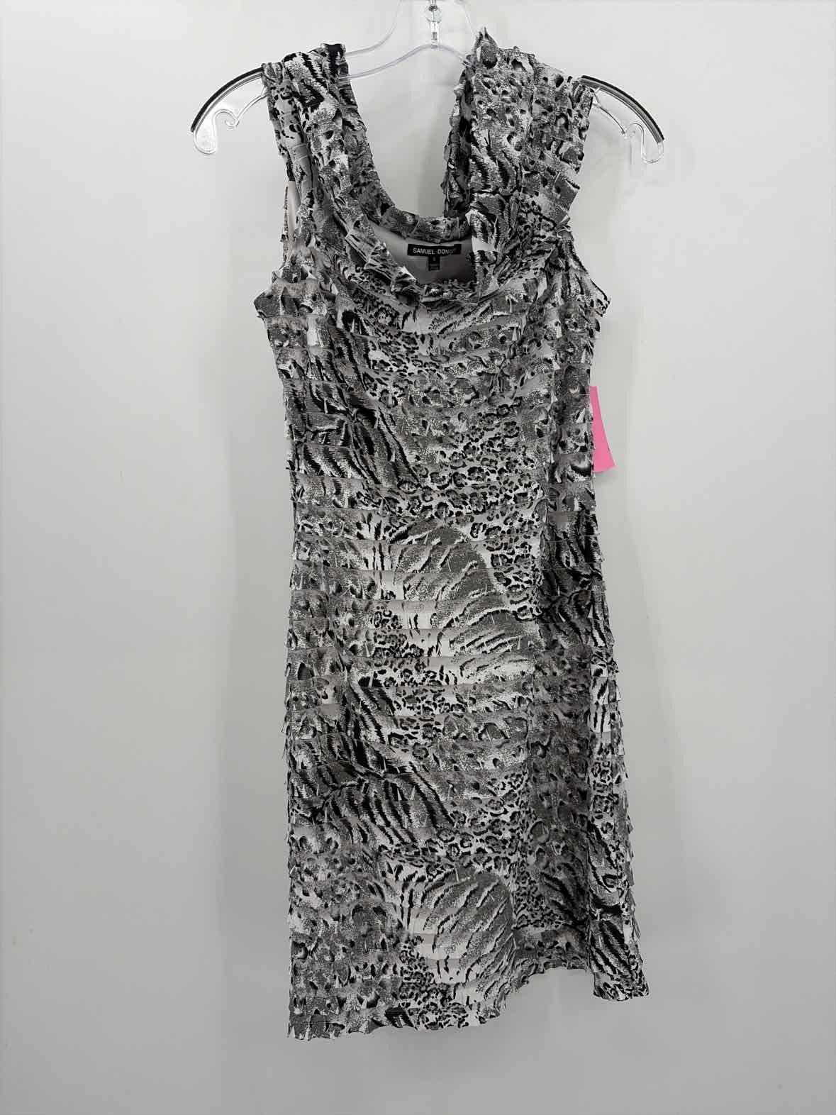 Pre-Owned Samuel Dong Grey Size Small Knee Length Sleeveless Dress