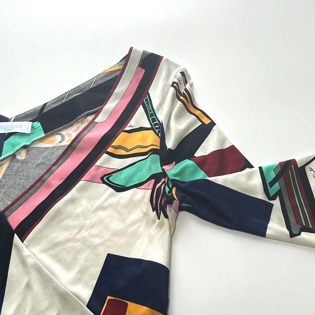 EMILIO PUCCI Geometric Print One piece Dress US 4 Used, Good Condition F/JPN