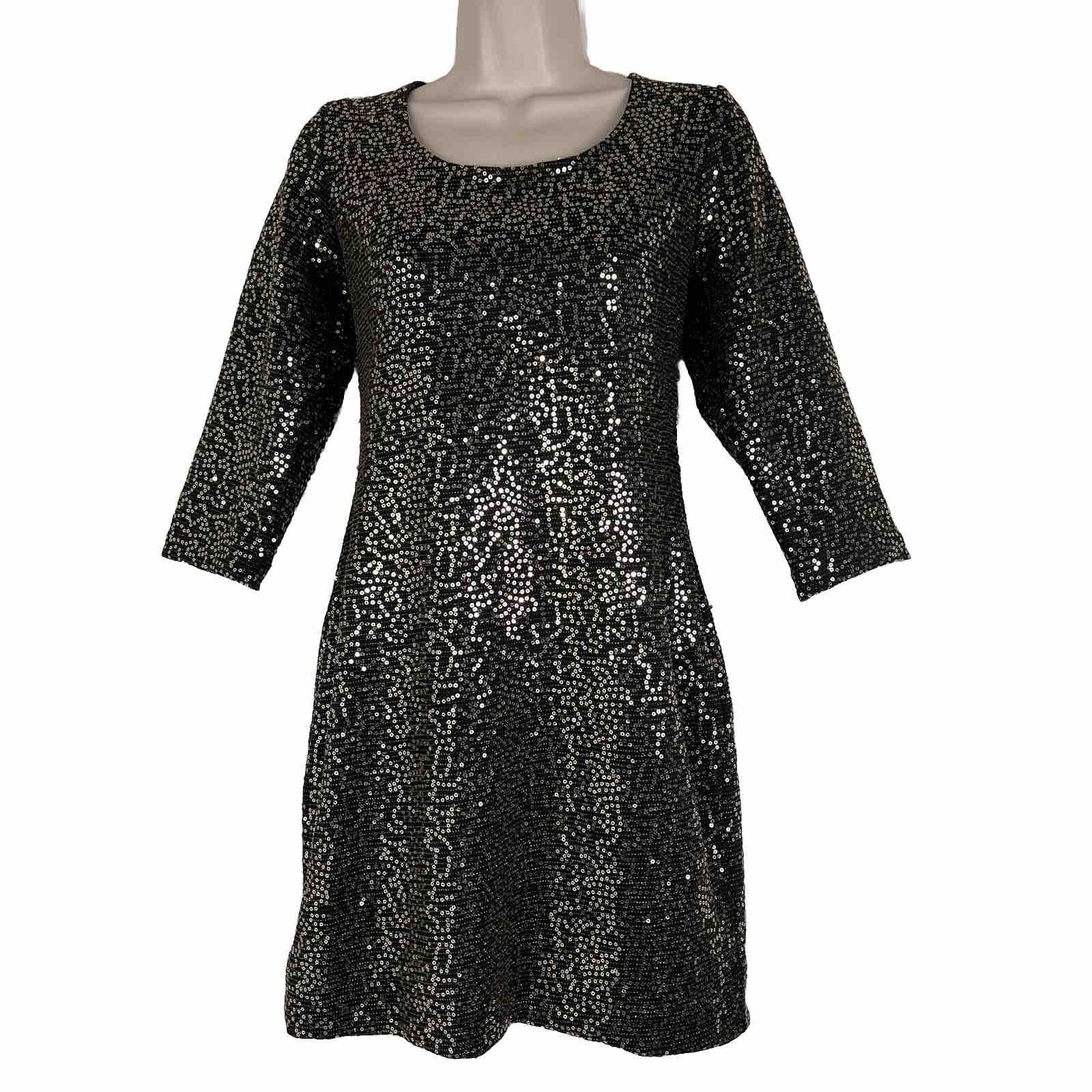 As U Wish Party Dress Women’s Large Half Sleeve Draped Back Sequin Cocktail