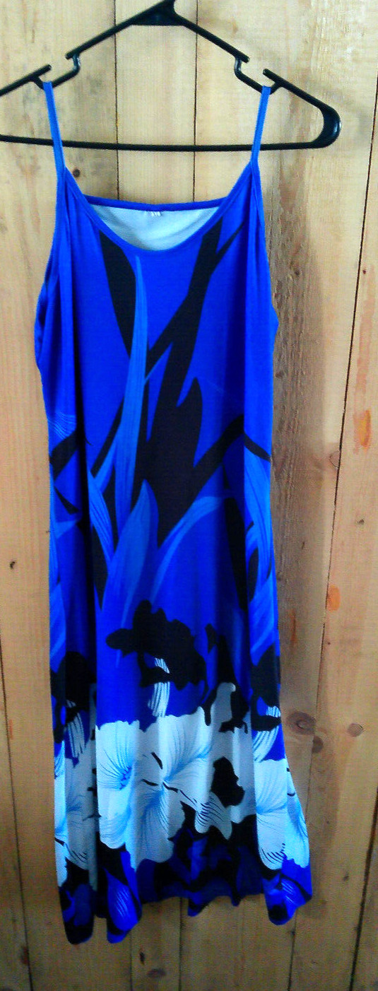 Chic All-Season Floral Midi Dress: Casual Comfort,Vibrant Design Sz XL