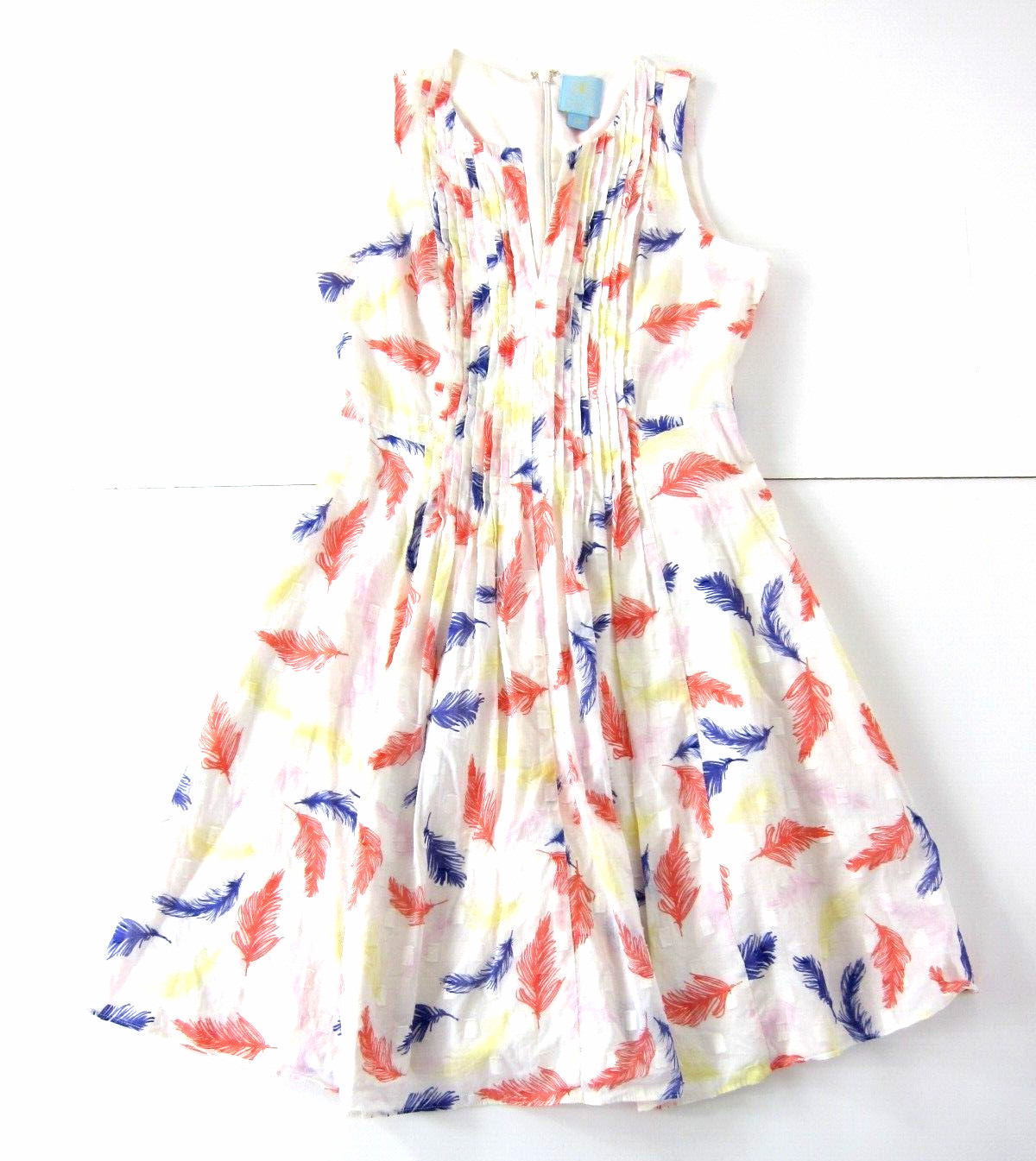 CeCe 100% Cotton White Pink Yellow Purple Floral Sleeveless Sheath Dress 2