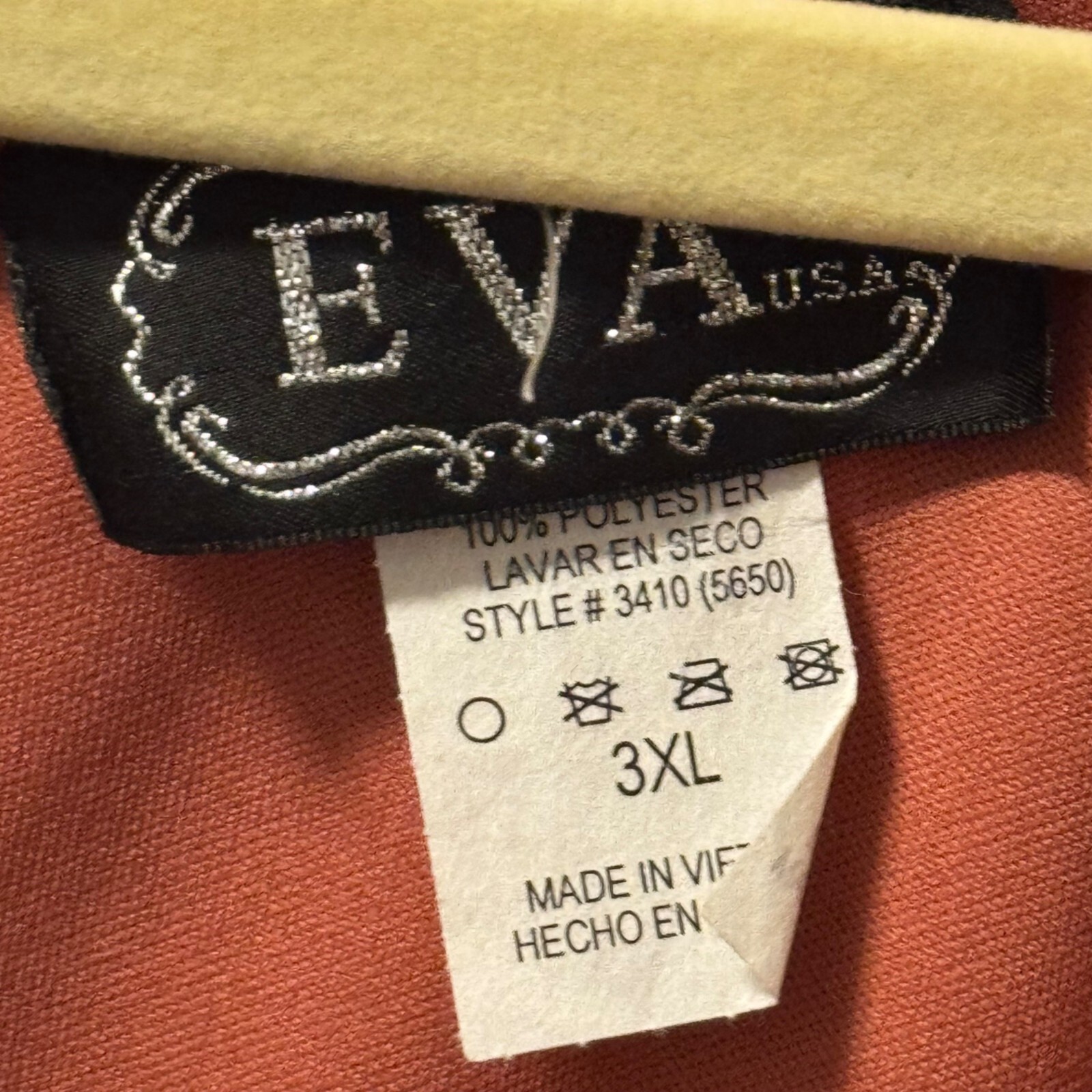 Eva Rust Orange V-Neck Long Sleeve Maxi Dress Sz 3XL Long evening dress