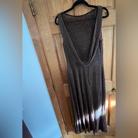 Alex Evenings Formal Brown dress with allover Gold sparkle detail sz 16