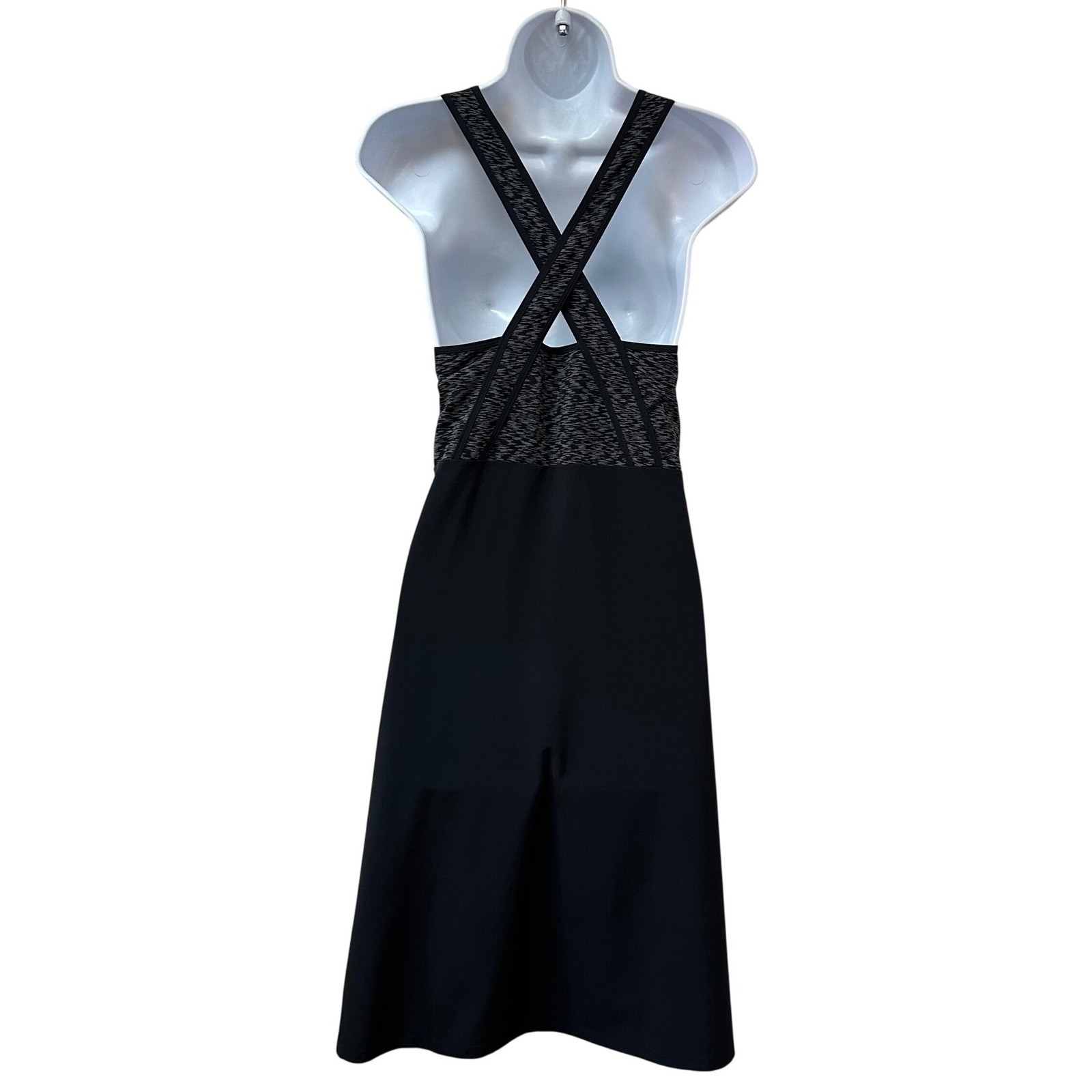 Smartwool Willow Lake Merino Wool Blend Crisscross Back Dress Black Gray XL NEW