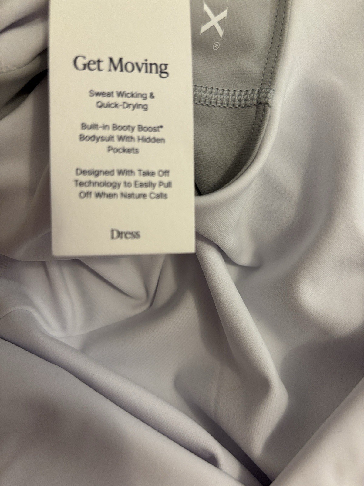 NWT Spanx Power Boost Exercise Dress in Vivid White Performance Wear Size Medium