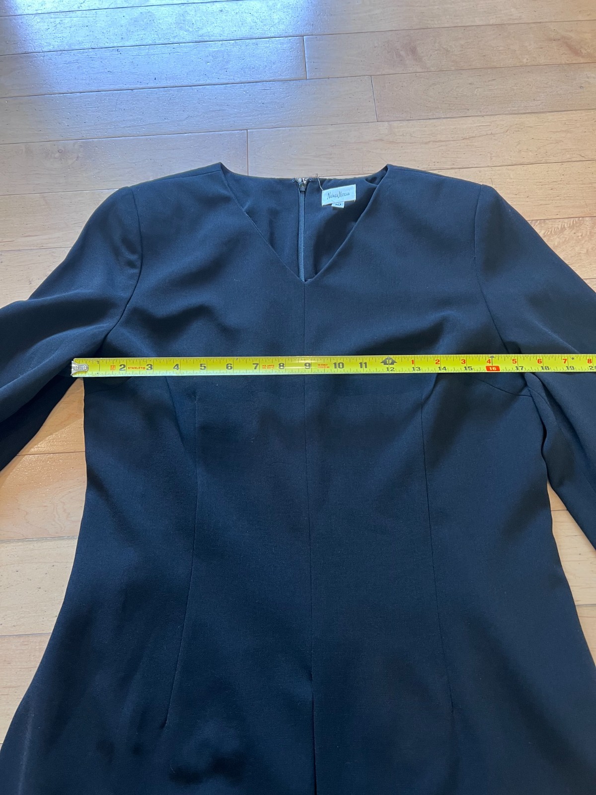 VTG Neiman Marcus Black Tunic Jacket Size 10 90s Y2K Structured Minimalist Blaze