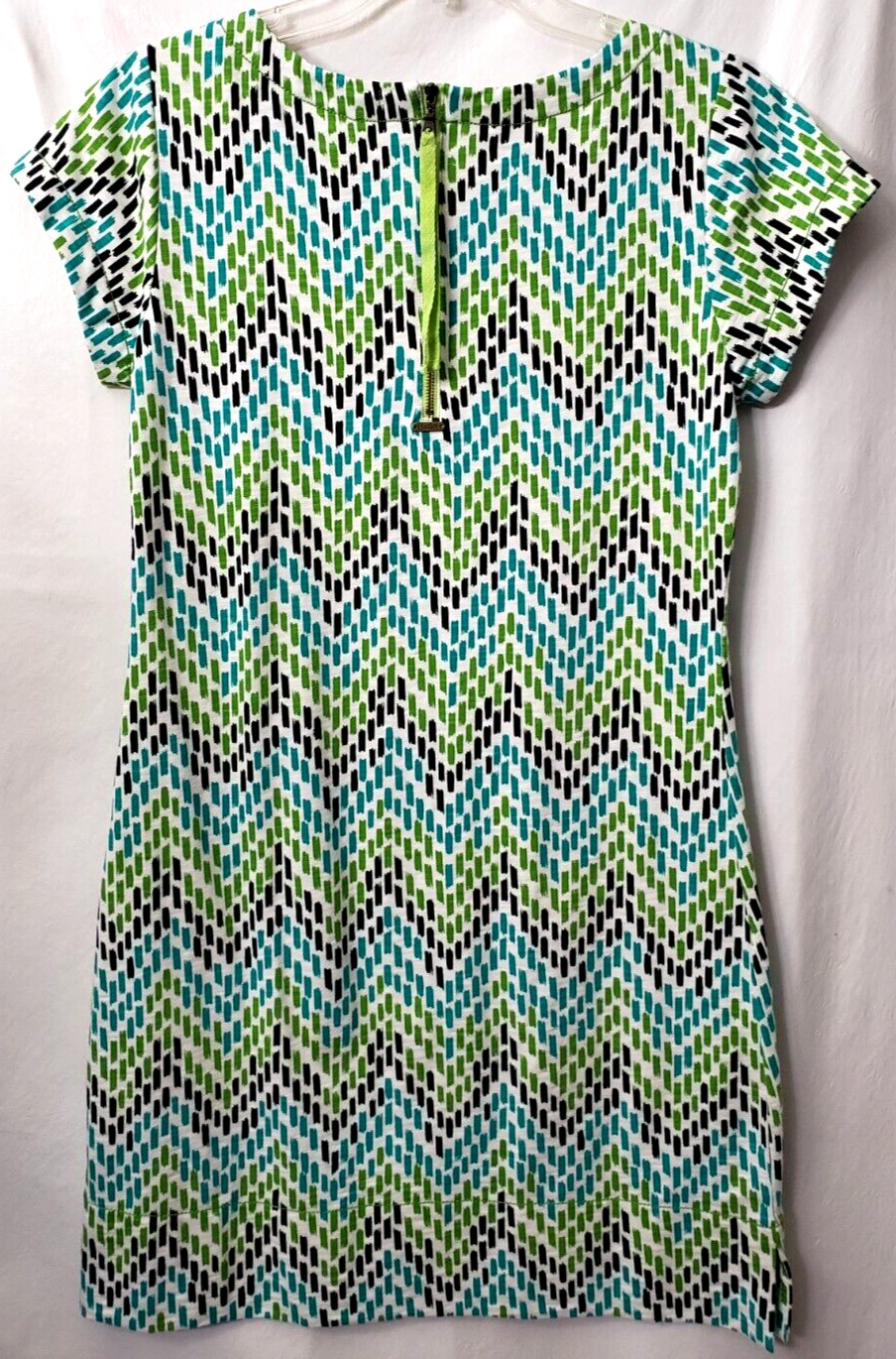 Hatley Shift Dress S Swim Cover Up Expose Zipper Short Sleeve Green Cruise Beach