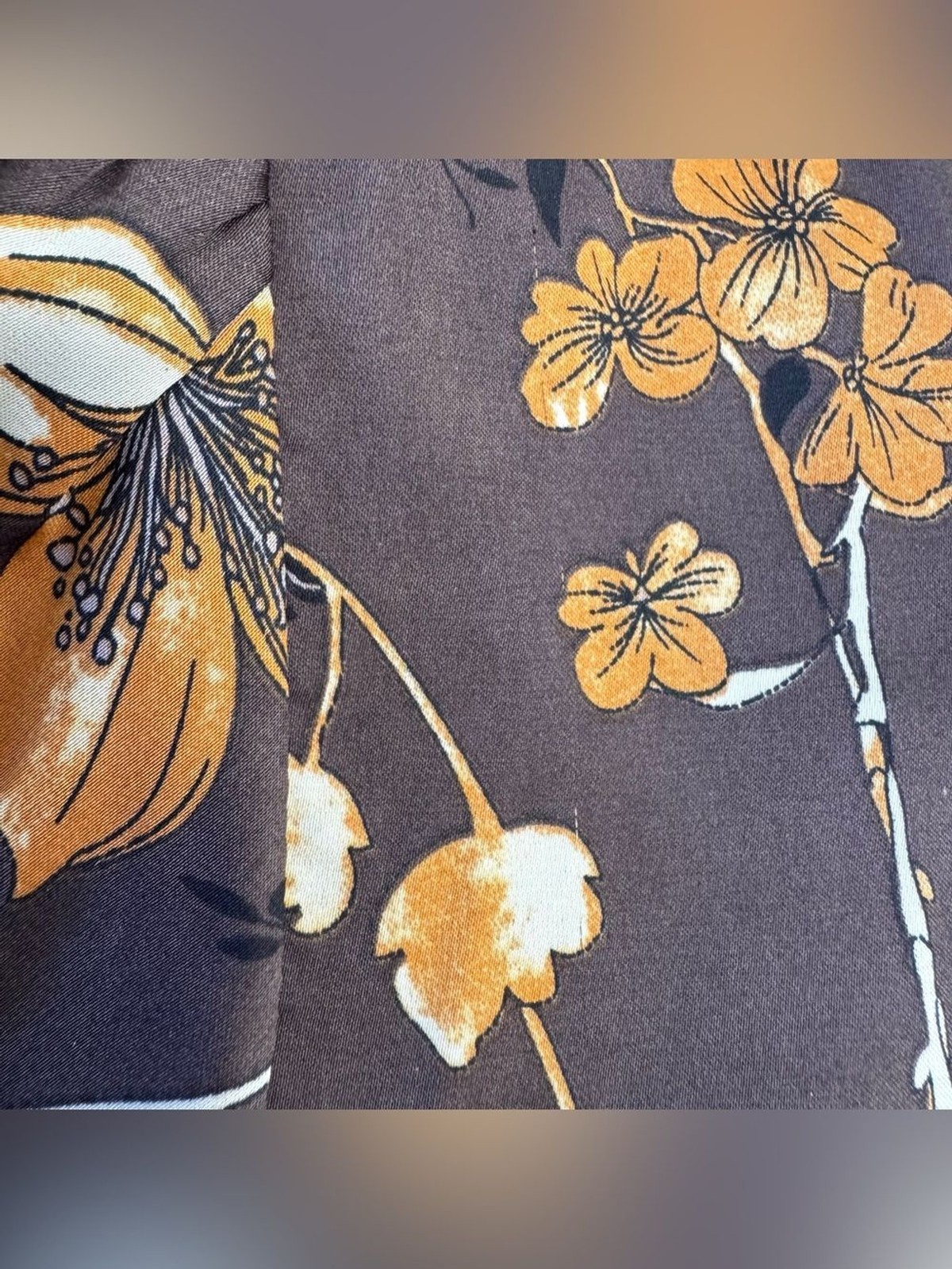 Baltic Born Brown Agnes Satin Maxi Dress Floral Romantic Cottagecore Elegant XL