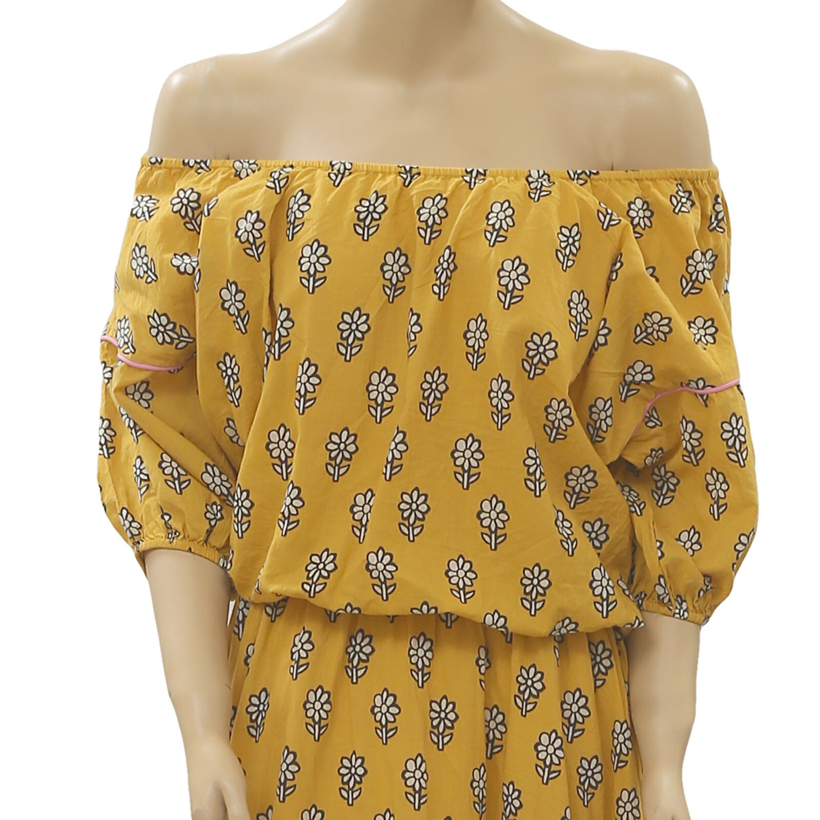 Rhode Resort Frida Printed Midi Dress Floral Off The Shoulder Vacation M 231156