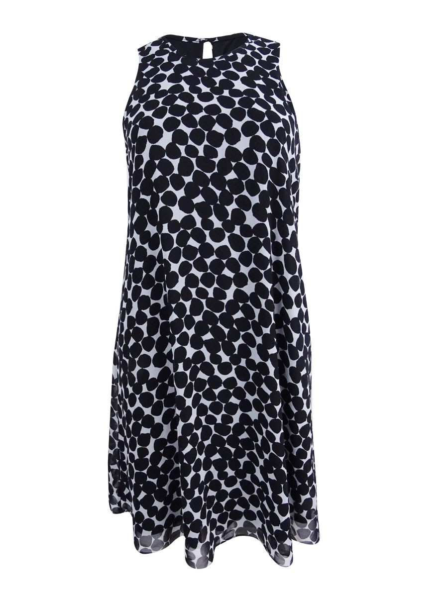 Calvin Klein Women’s Dot-Print Chiffon Shift Dress