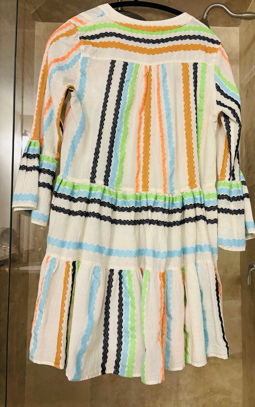 NWT Devotion Twins Ella Embroidered Boho Tiered Mini Dress White Resort Vacation
