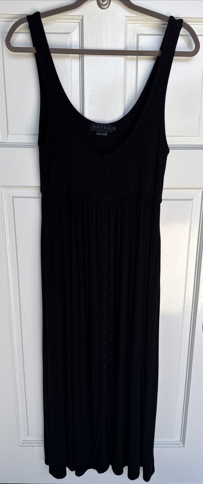 Hatch Maternity Size 2 The Softest Ribbed Black Tank Maxi Dress Minimalist