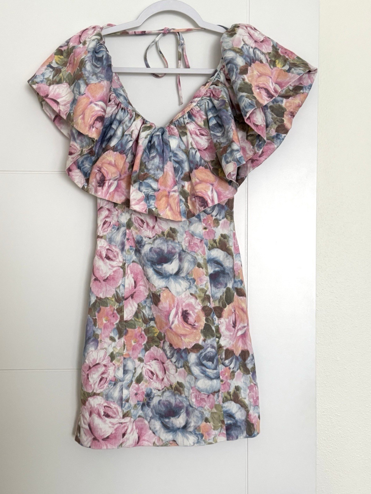 & Other Stories Floral Puff Ruffle Sleeve Minidress | Sz 32/ US 2 Party Cocktail
