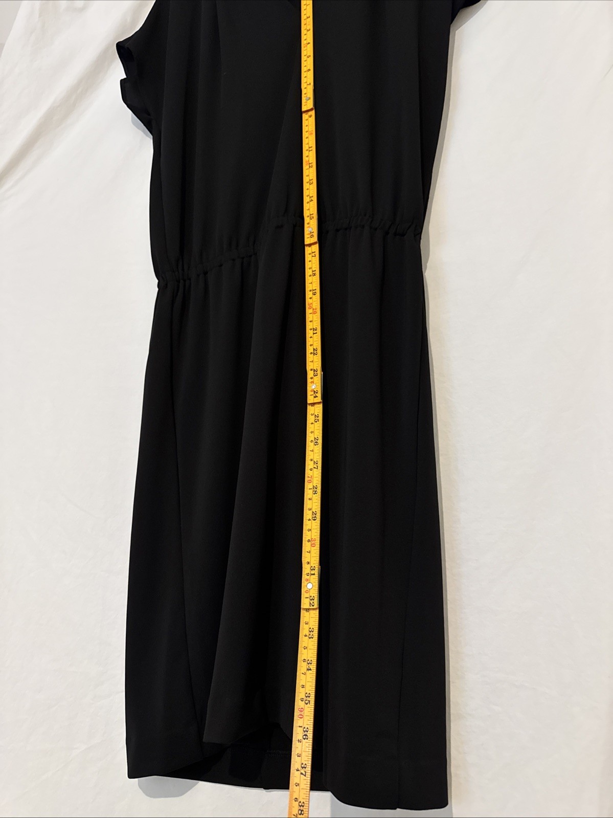 Talbots Medium Blouson Black Dress Flowy Medium Cap Sleeve Wrinkle Resistant