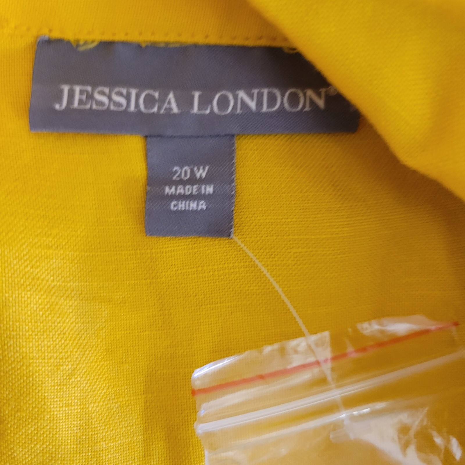 Jessica London Yellow Linen Blend Button Front Midi Shirt Dress Plus Size 20W