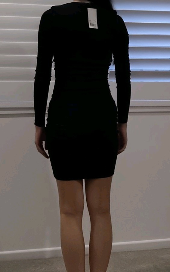 Kookai Black Cutout Mini Bodycon Dress Size 6 AU, Size 0 US. RRP $110