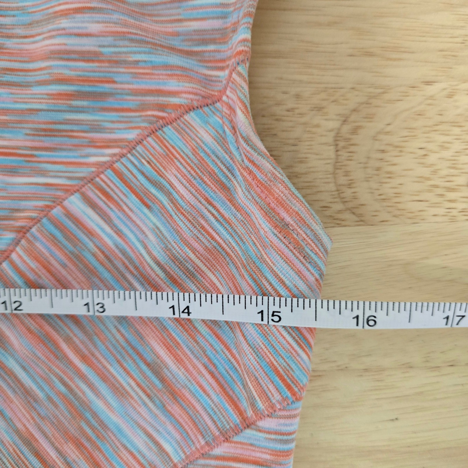 Title Nine Marled Orange Blue Cap Sleeve Fit Flare Dress Womens Size XS