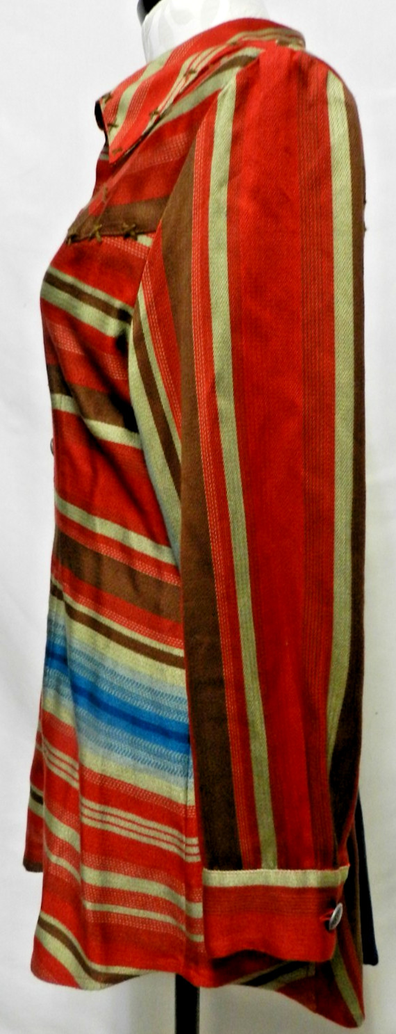 Roja Southwest blanket button Serape tunic top blouse Collar Size Sz Large Lg L