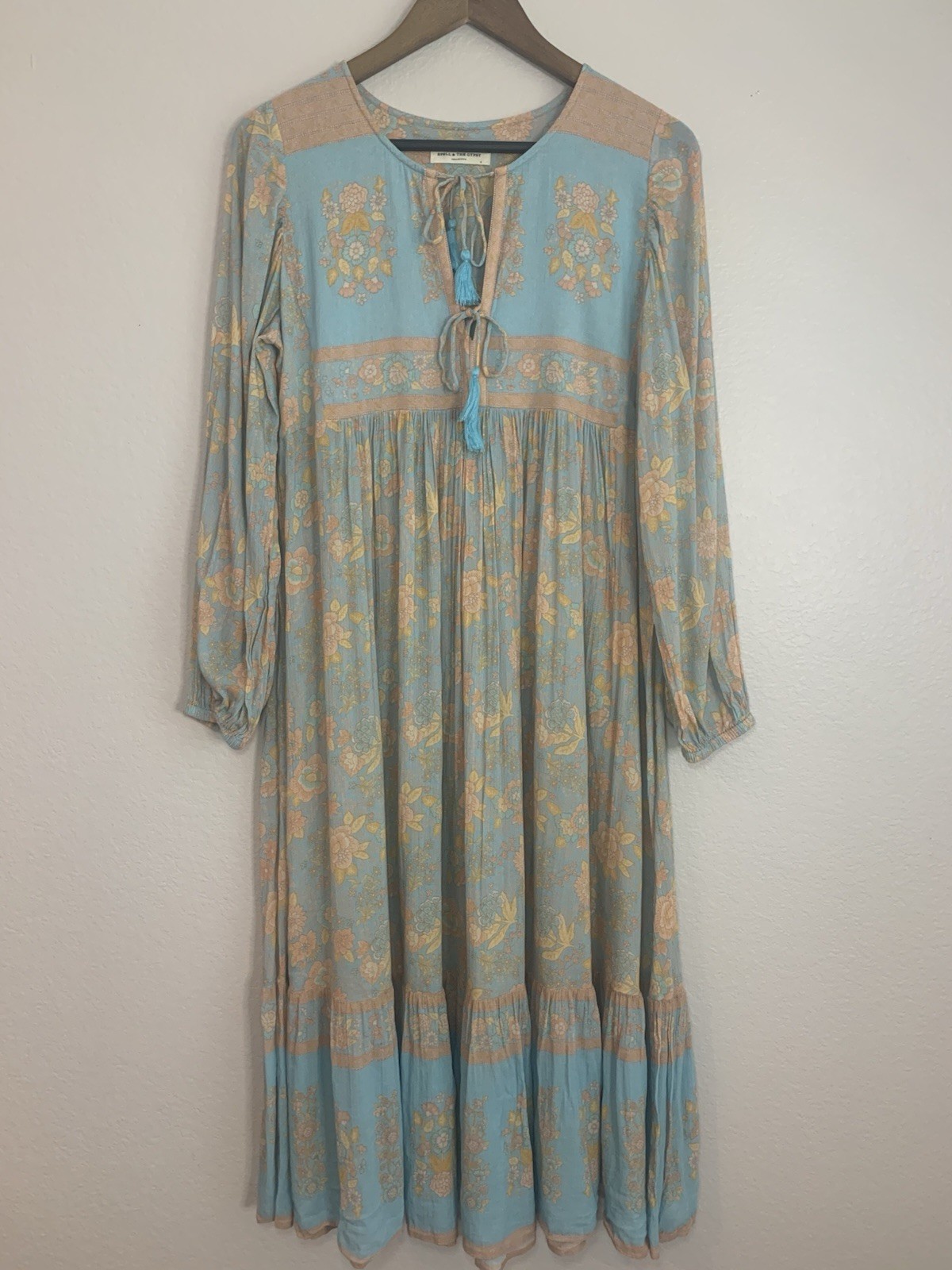 Spell & The Gypsy Collective Juniper Boho Midi Dress Eggshell Blue Size S