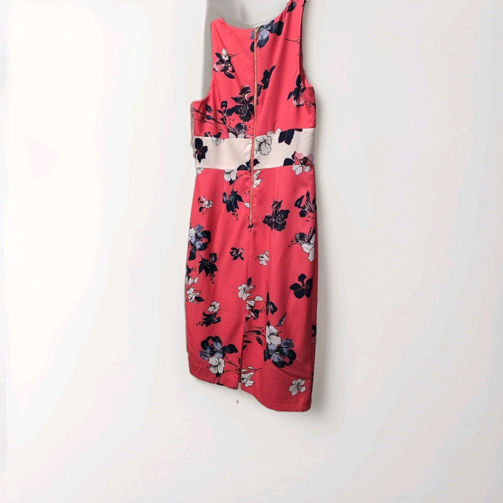 Adrianna Papell Pink Floral Round Neck Sleeveless Dress Regular 10