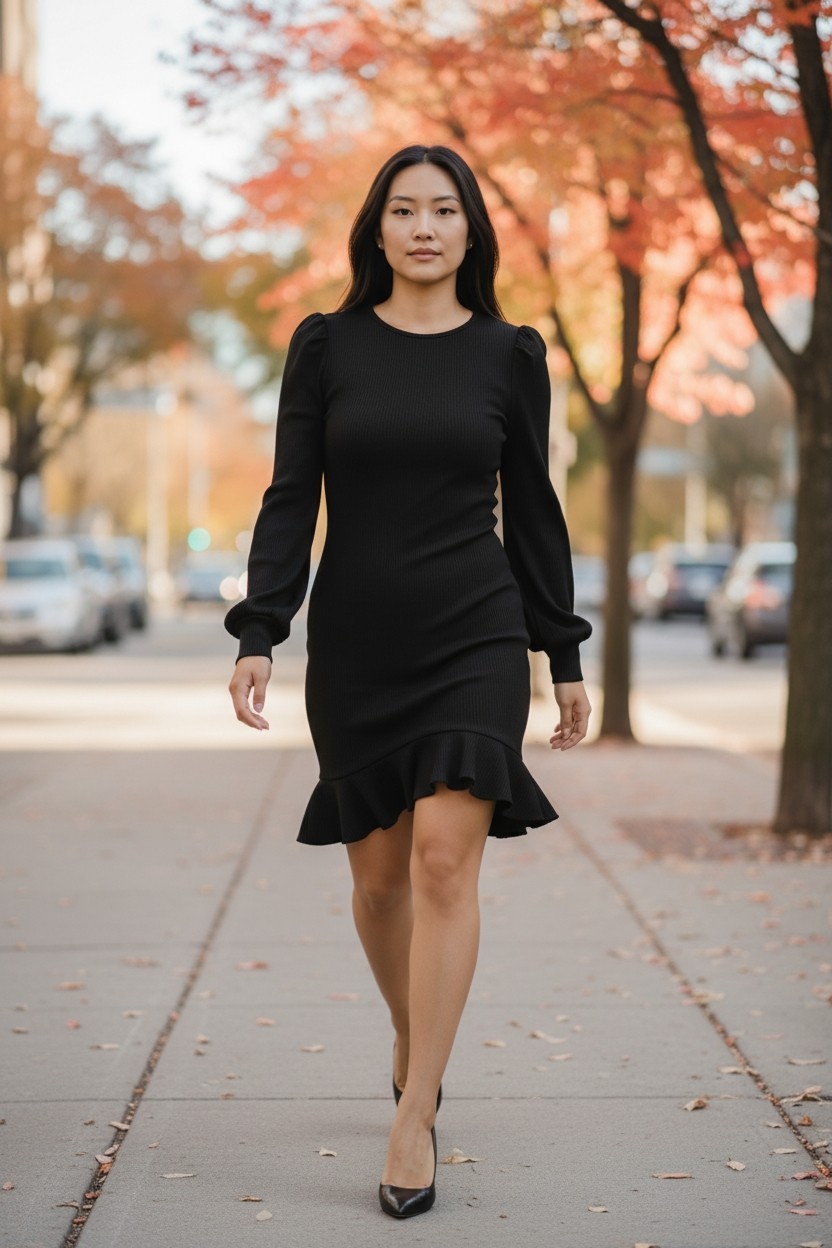 Byinns casual/comfy long sleeve ruched sides black women’s large Knit Dress NWT