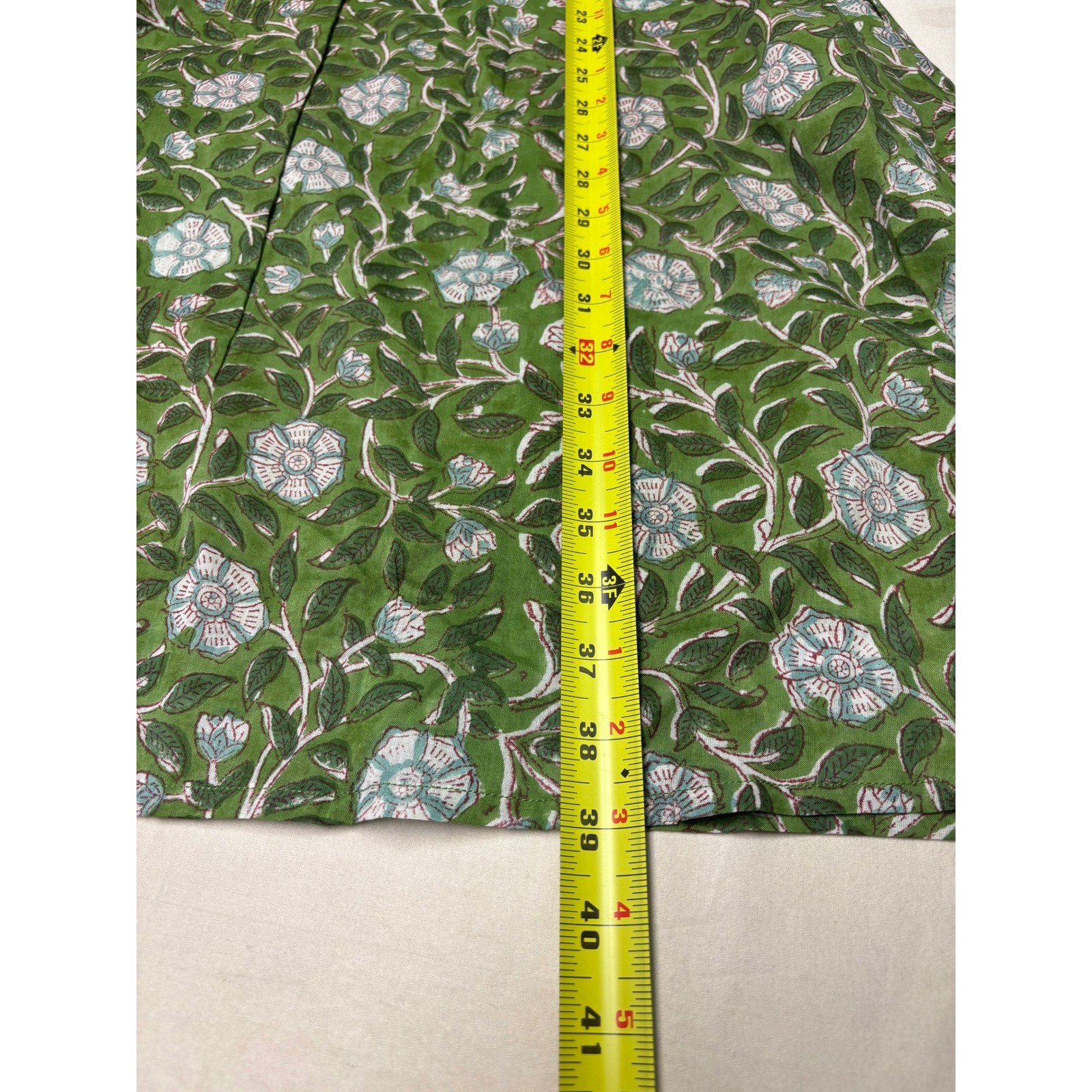 NWT River Goddess Devi Tunic Forest Green Floral Organic Cotton Dress Womens M