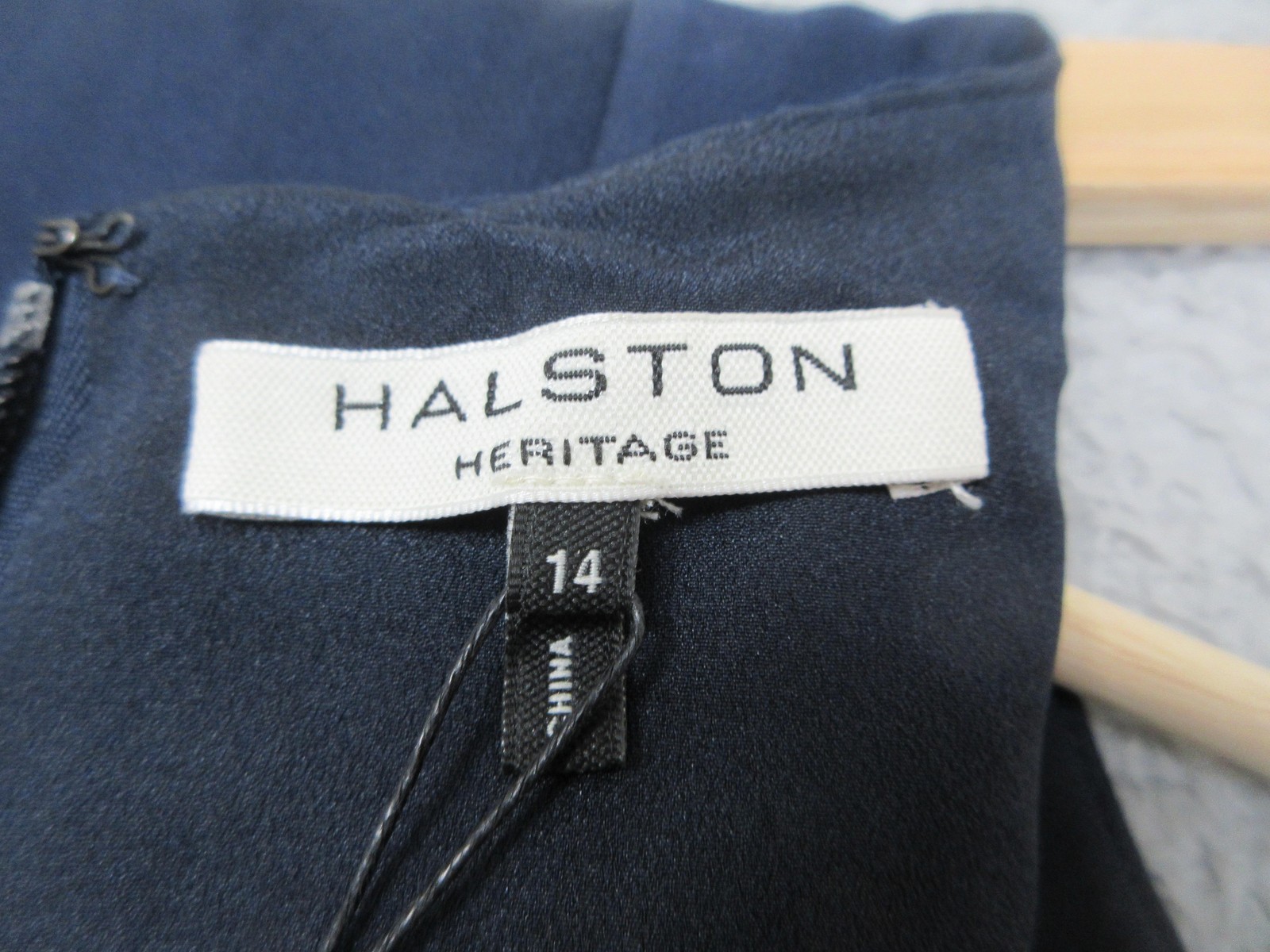Halston Heritage Dress Womens 14 Blue Black Colorblock Fit & Flare Midi Evening