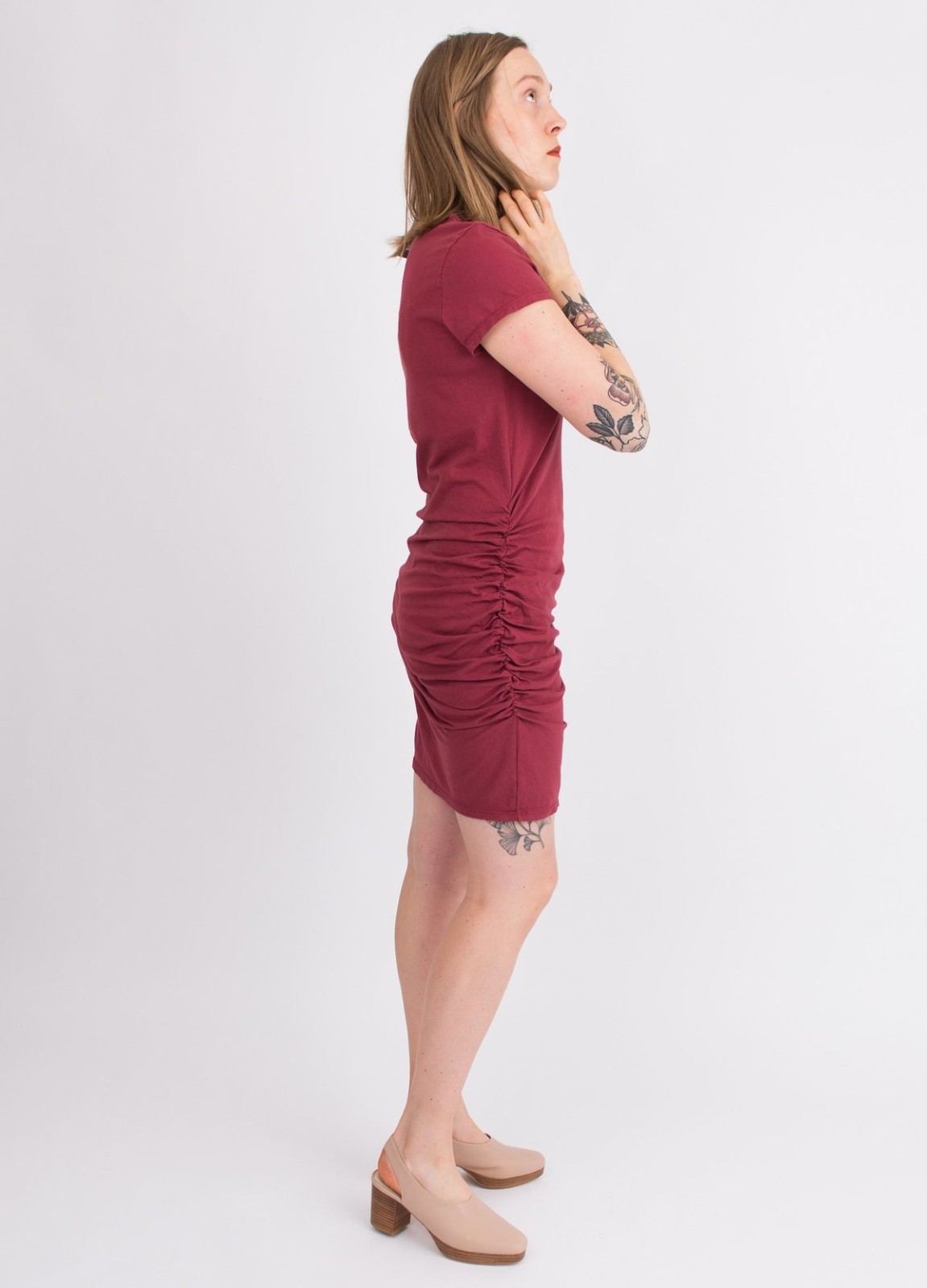 Prairie Underground Blaze Side Ruched Dress Size Large Organic Cotton