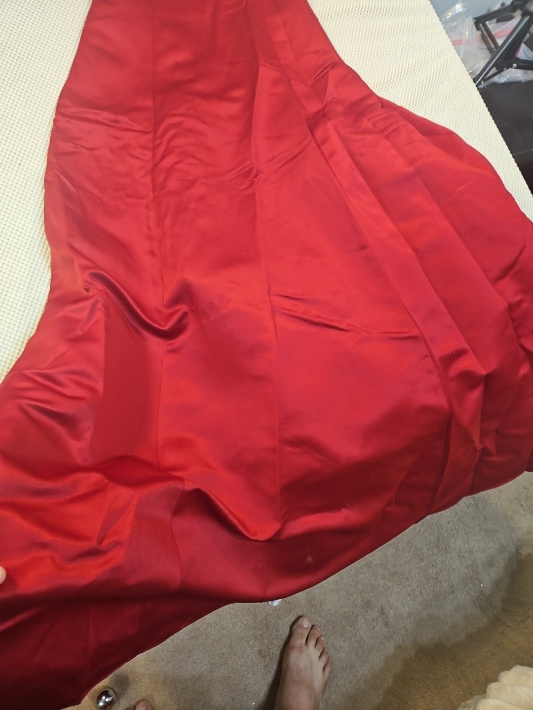 Cherish Apparel womens red satin formal dress size 16 Polyester