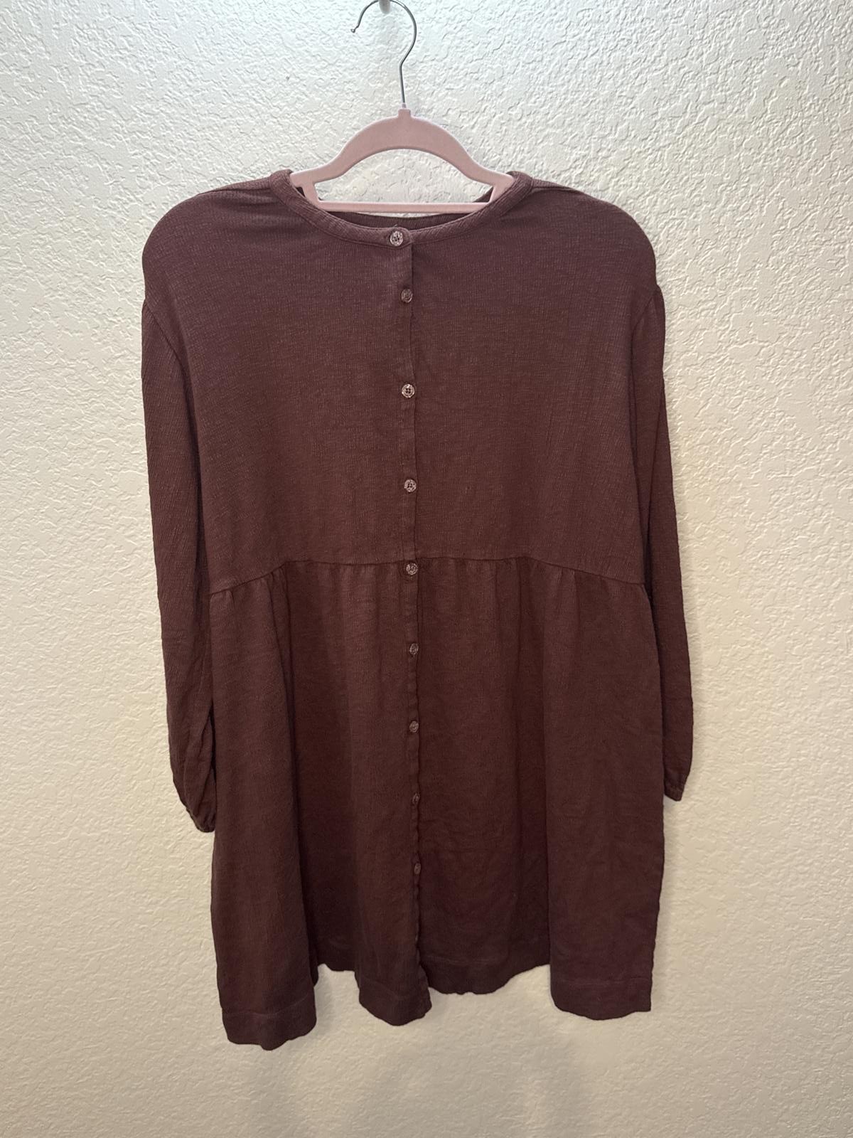 Richer Poorer Cloud Weave Maroon Button Up Dress Size Medium