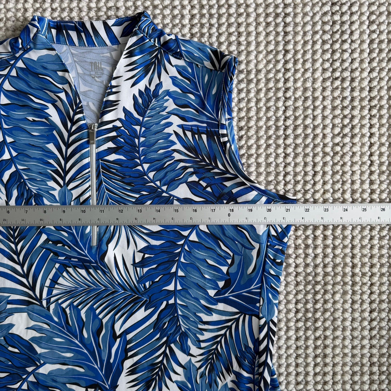 Tail Activewear Blue & White Tropical Floral Sleeveless Golf Dress Women’s XL