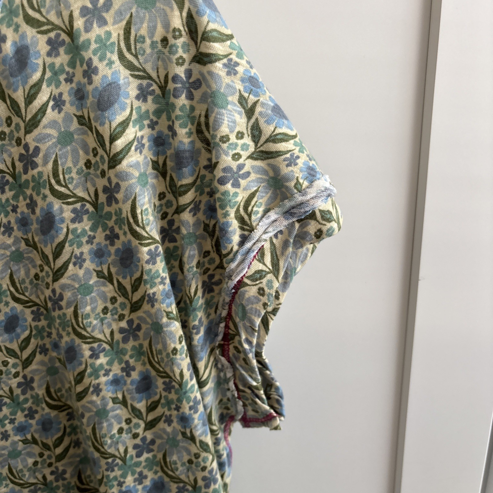 NWT Natural Life Frankie Knit Tee Mini Dress Cotton Slub Blue Green Floral M