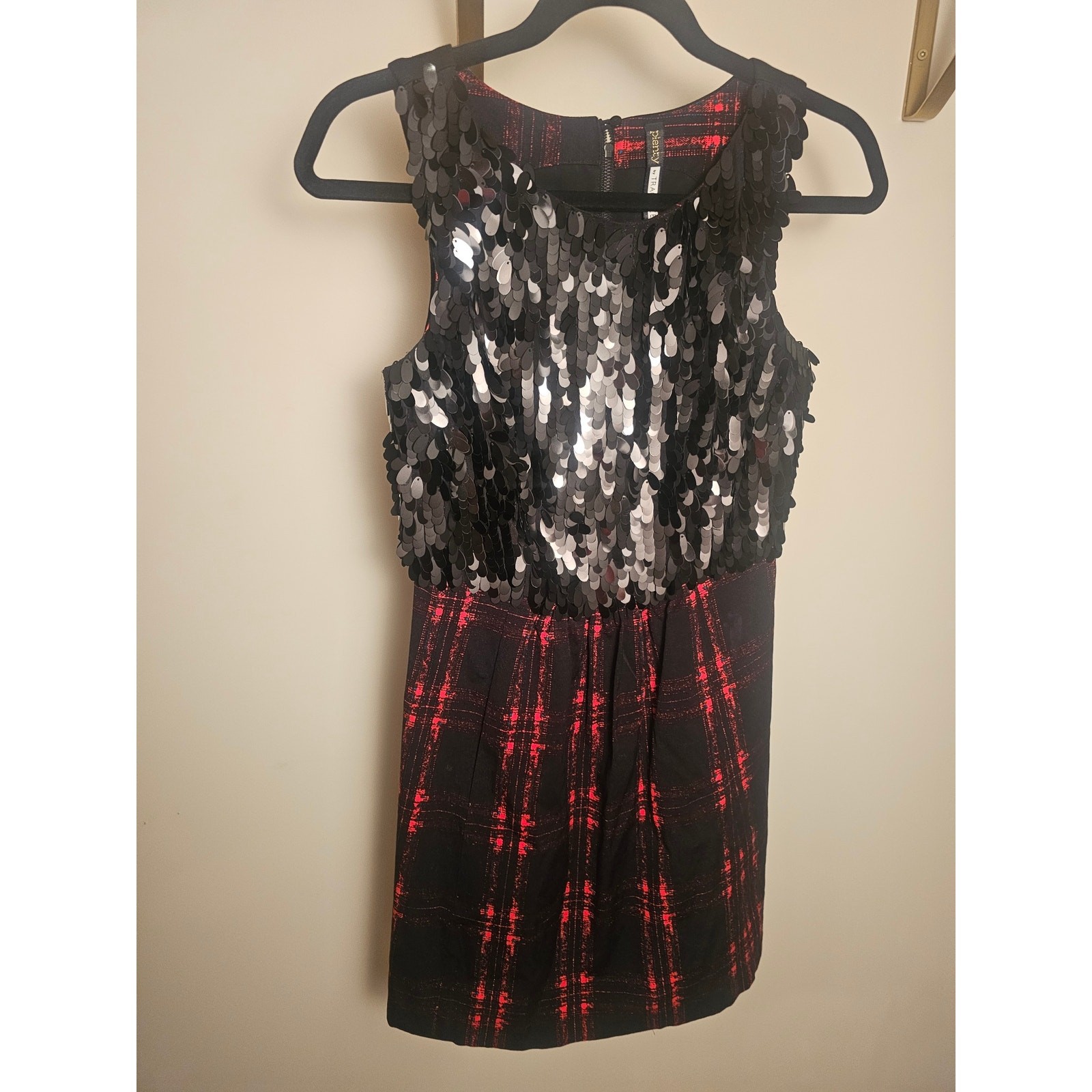 Plenty By Tracy Reese Anthropologie Plaid and Sequin Minidress