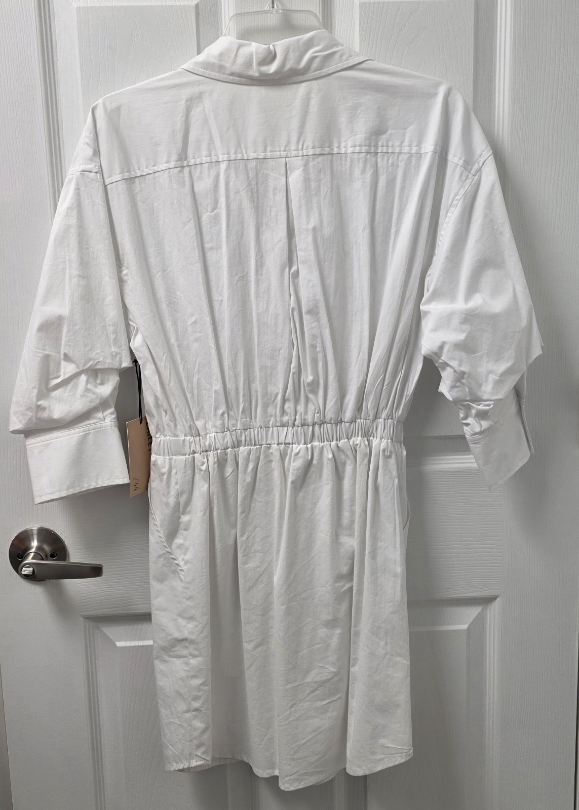 Bailey 44 Phoebe Lined Shirt Stretch Dress White Collar S New Sorority Pockets