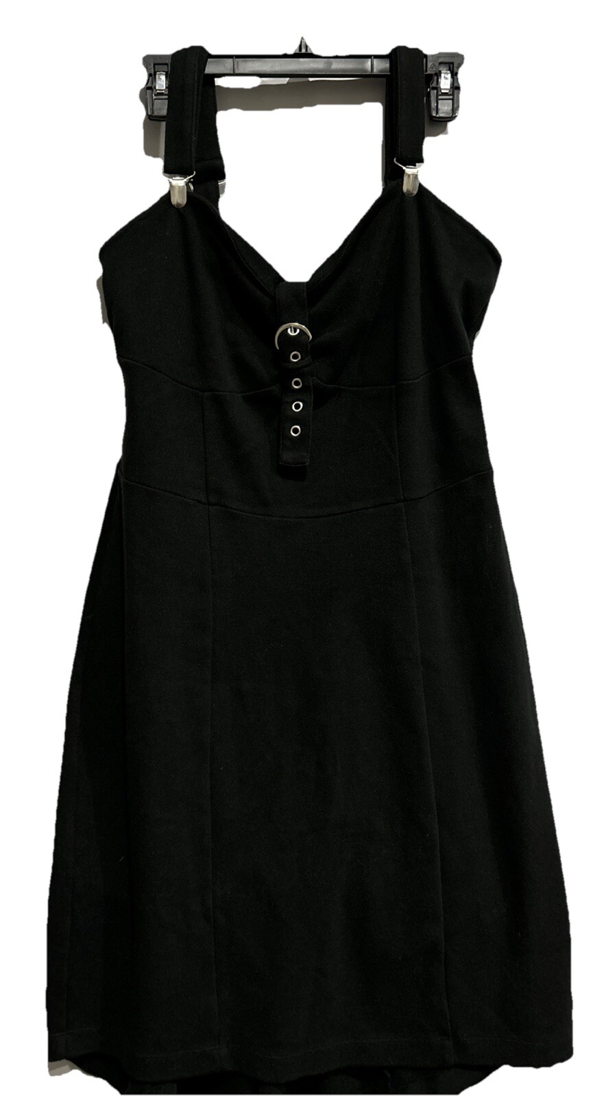 Torrid 1 (1X) Women Shirttail Black Short Dress High Low Suspenders Goth